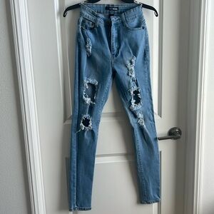 Fashion Nova ripped skinny jeans